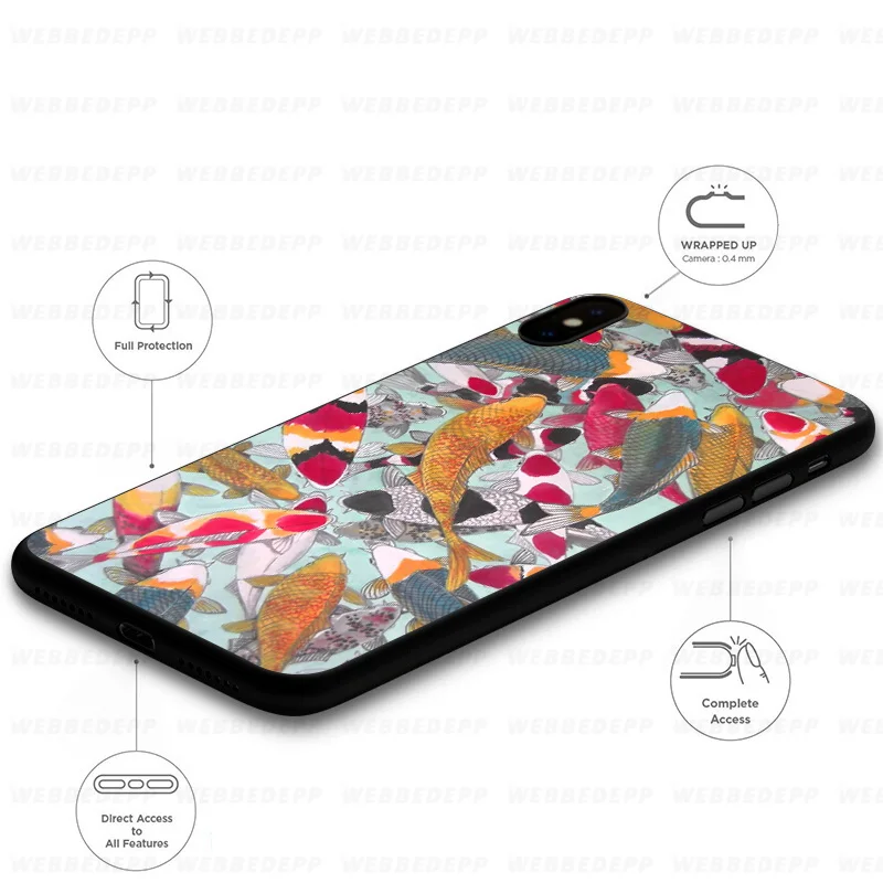 ВЕББЕДЕПП Карп Рыба Япония Мягкий чехол для Huawei Mate Honor 20 6A 7A 7C 7X 8 9 9X 10 View Lite Pro 30 он.