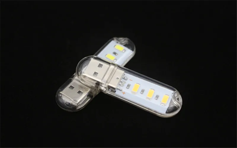 Мини USB светодиодный Ночной светильник, походная лампа для чтения, лампа для ноутбука, компьютера, ноутбука, мобильного зарядного устройства, 3 светодиодный s 8 светодиодный s теплый белый