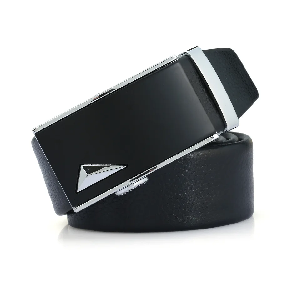 silver buckle VOHIO мужской ремень из натуральной кожи Брендовые мужские кожаные ремни для мужчин 140 см дизайнерский ремень из телячьей кожи высокого качества - Цвет: silver buckle