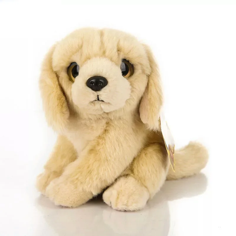 Lifelike Golden Retriever Plush Toys Cute Sitting Yellow Puppy Stuffed Animal Toy Birthday Christmas Gifts For Kids