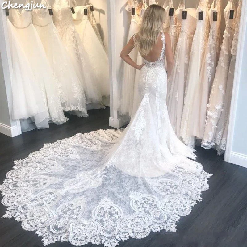 Chengjun Italy Luxury Lace Adult Bridal Dress Night Mermaid Wedding | Свадьбы и торжества