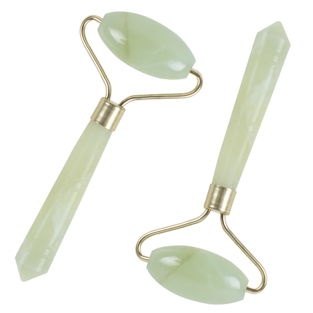 Натуральный красивый полированный зеленый нефрит косметический массаж лица