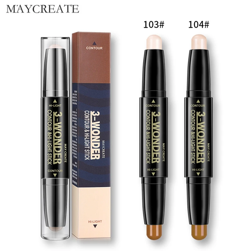 MayCreate Double-end 3D Bronzer Highlighter Pens Shimmer and Shine Makeup Brighten Concealer Cosmetics |