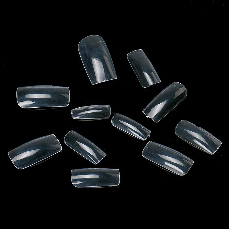 100 шт. накладные ногти для дизайна ногтей прозрачные/натуральные в форме гроба