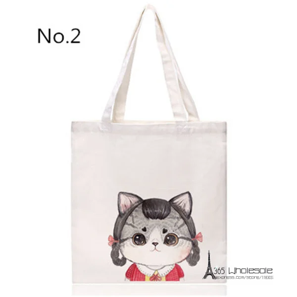 Free shipping 15 styles for choose Cute Cats Canvas Shoulder Bag Beauty Dressing Funny Attitude Eco-friendly storage friend gift | Дом и сад