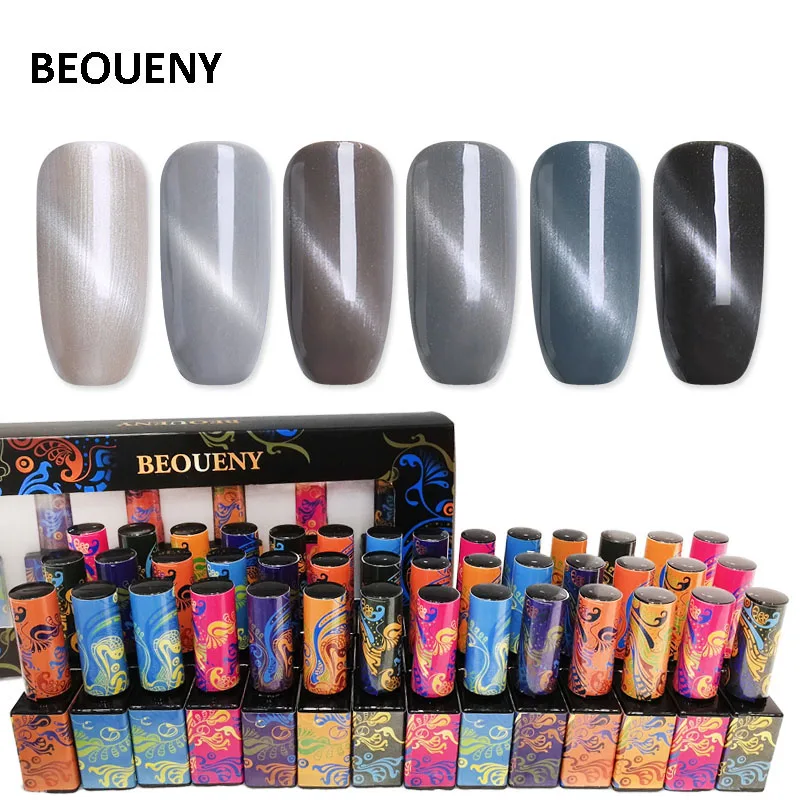 6 шт. граннис серый кошачий глаз Цвет лак для ногтей Long Lasting Nail Art Лаки Маникюр