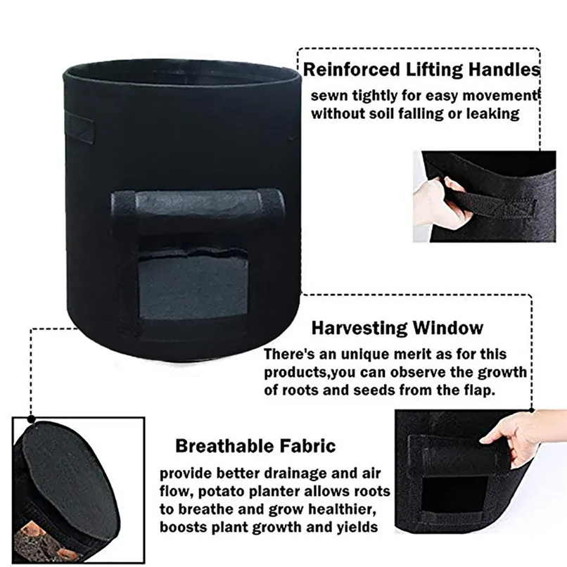 3 шт мешки для выращивания растений нетканые ткани горшок Садоводство овощи