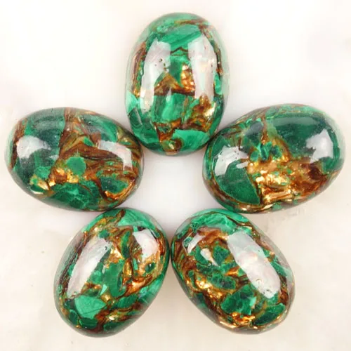 Malachite Pyrite 5 шт./лот) 5 видов радужных морских осадочных ясперов и пиритов и золотой меди борнит Камень Овальный Кабошон 18x25x8 мм - Окраска металла: Malachite Pyrite