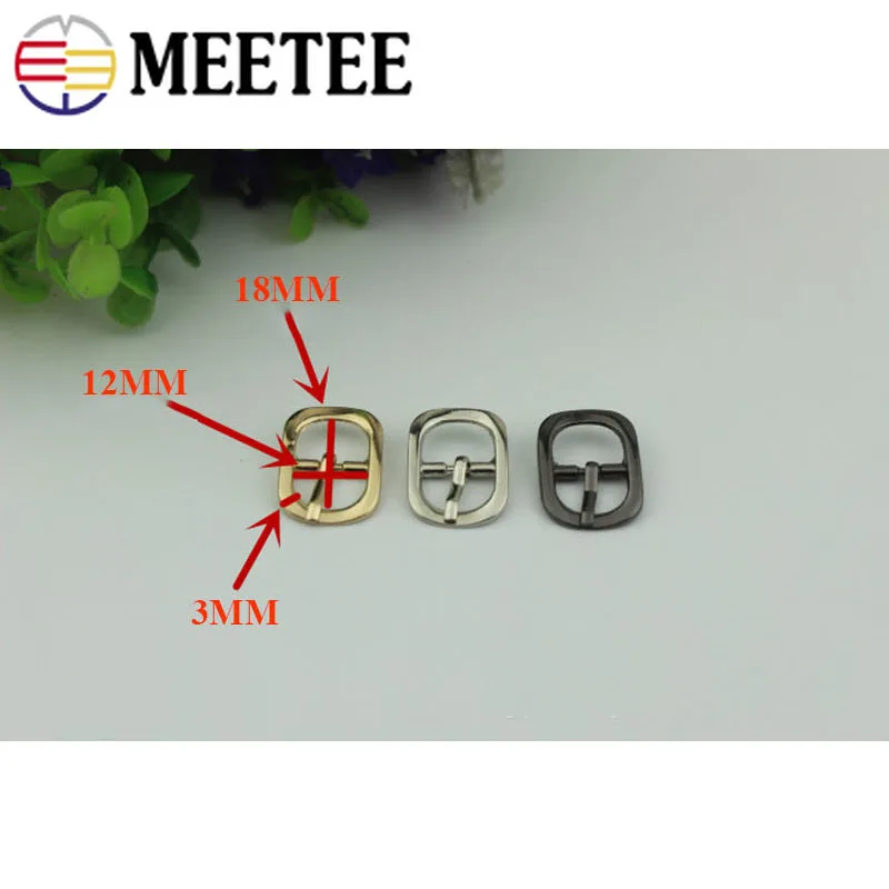 Meetee 4 шт. 12/25 мм Металлические Регулируемые квадратные пряжки для колец DIY