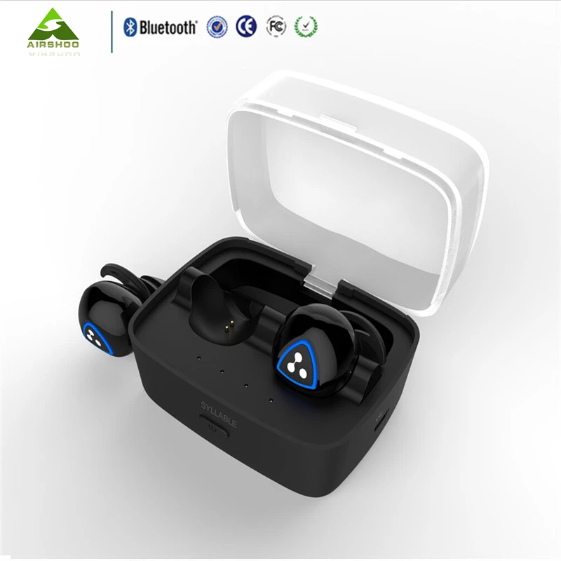 Первый запуск 2 шт. Syllable D900S Black Bean Беспроводные Bluetooth 4 0 IPX4 водонепроницаемые