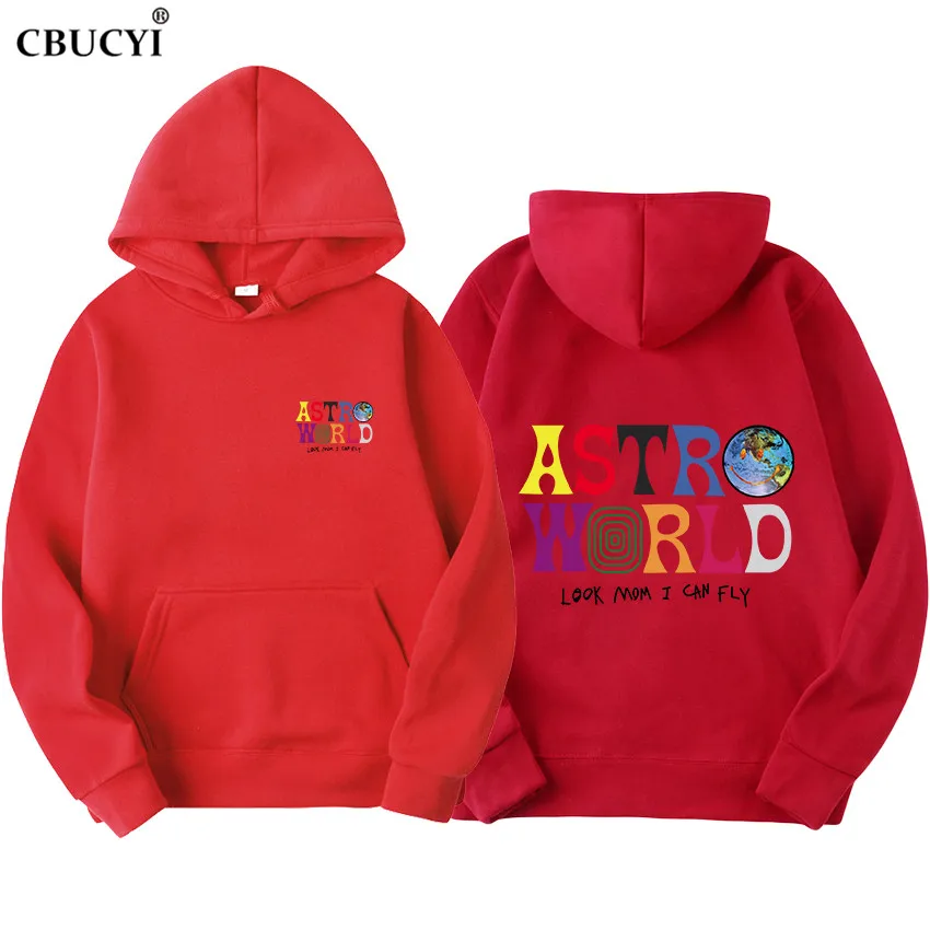 ASTROWORLD look mom i can fly толстовка с капюшоном Трэвиса Скотта Astroworld Толстовка с подарочным принтом мужской пуловер в стиле хип-хоп толстовка - Цвет: red