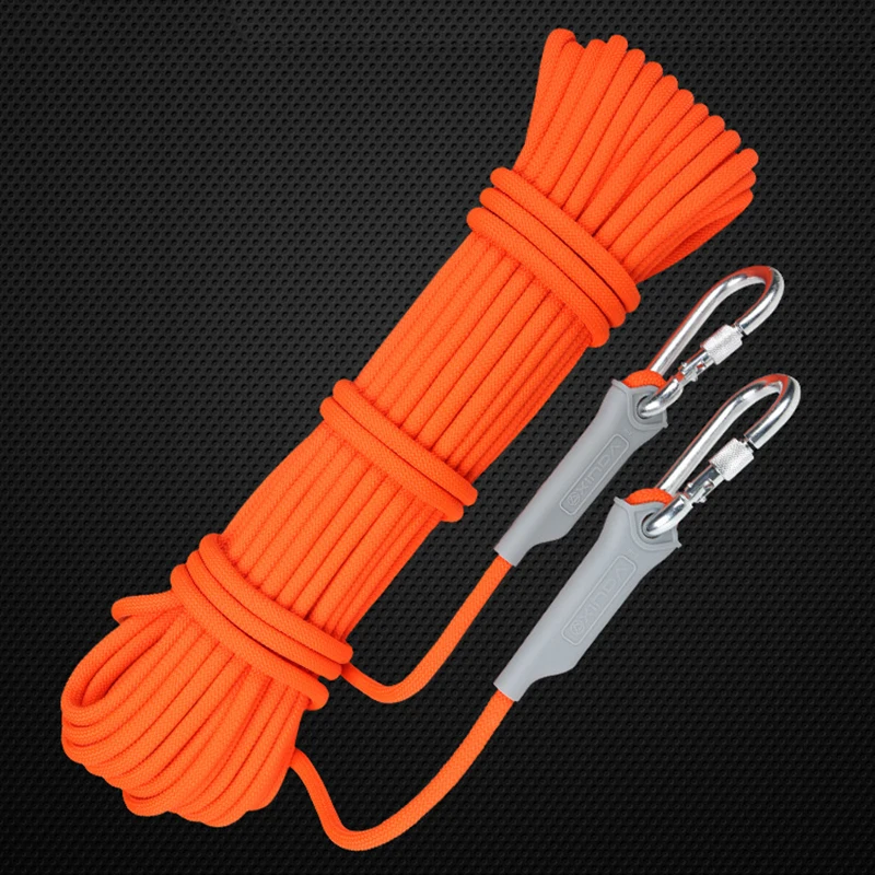 10M Professional Rock Climbing Cord Outdoor 9.5mm Diameter High Strength Survival Paracord Safety Rope String Hiking Accessory