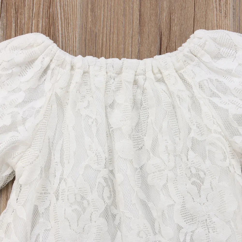 Платье с цветочным узором для маленьких девочек осеннее кружевное платье