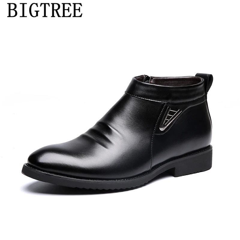 Мужские классические кожаные ботинки до щиколотки коричневые обувь для мужчин