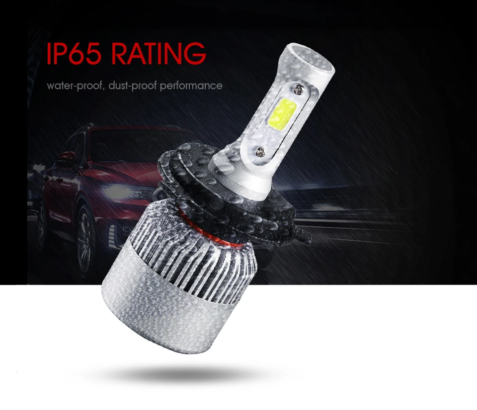 Auxmart H4 H7 H11 9005 9006 H1 автомобильный блок светодиодов лампы для передних фар(Подол короче спереди и длиннее сзади) Луч 72 W фары для 8000LM 6500 K/4300 К авто светодиодный налобный фонарь автомобиля задние габаритные огни 12В 24В