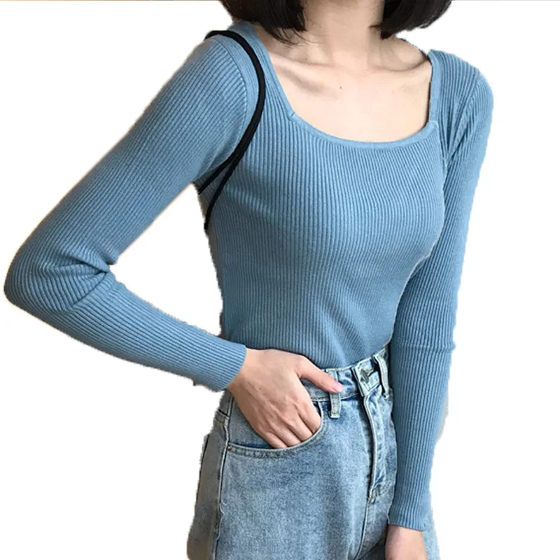 Женские Вязаные Рубашки с длинным рукавом новинка 2019 | Женская одежда