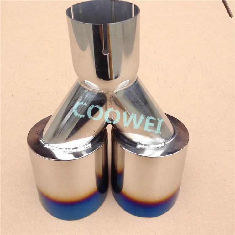 Выхлопная труба с двумя наконечниками универсальный глушитель из нержавеющей