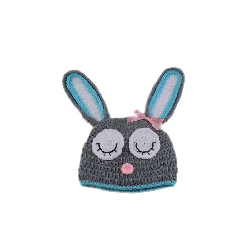 Вязаный комплект из шапки и брюк для новорожденных девочек|baby animal hats|baby girl