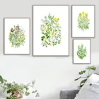Настенная Картина на холсте Луг дикие цветы травы скандинавские плакаты и принты винтажные Зеленые растения Настенные картины для декора спальни