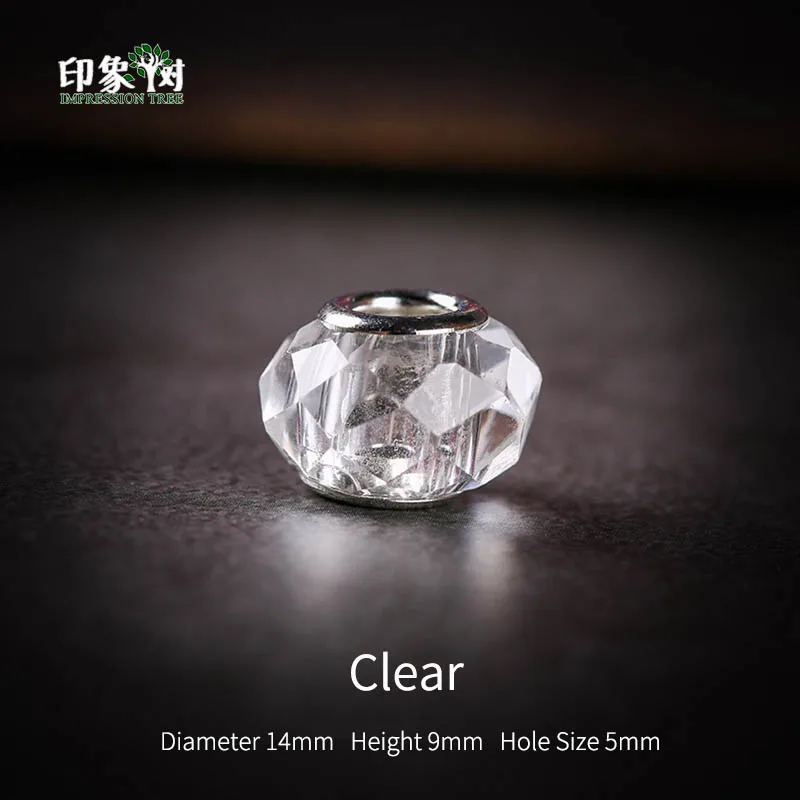 Clear 10pcs 12 видов цветов, 10 шт., стеклянные граненые бусины с большим отверстием для самостоятельной сборки, Европейские Бусины, 14x9x5 мм, подходят для изготовления браслетов, подвески, рукоделие, изготовление ювелирных изделий 16013 - Цвет: Clear 10pcs