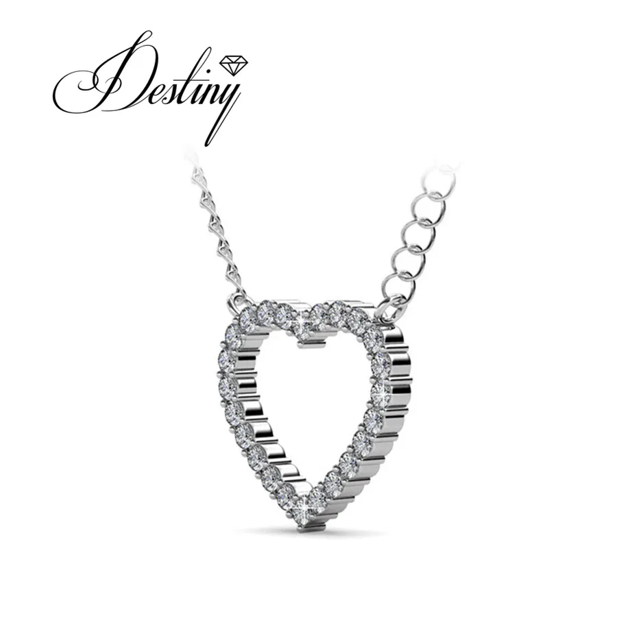 Destiny Jewellery Romatic сердце ожерелье сделано с кристаллами Сваровски Женщины Ювелирные