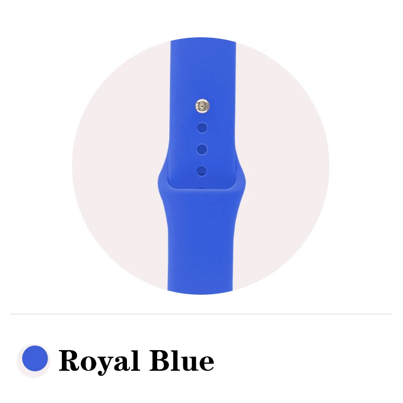 Королевский синий Apple Watch 4 спортивный ремешок силиконовый 40 мм 44 мм женские мужские часы наручные для Iwatch Группа 38 мм 42 мм серия 3 - Цвет ремешка: Royal blue