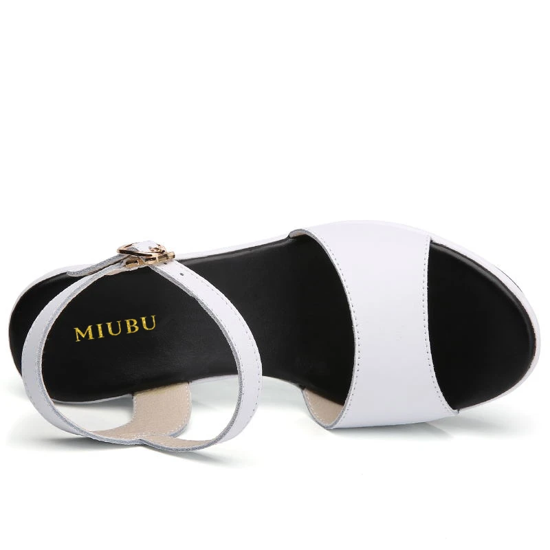 MIUBU/летние женские босоножки в Корейском стиле с круглым открытым носком