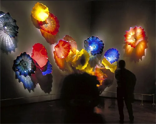 

Multi Color 100% Hand Blown Glass Art Decorative Wall Plates