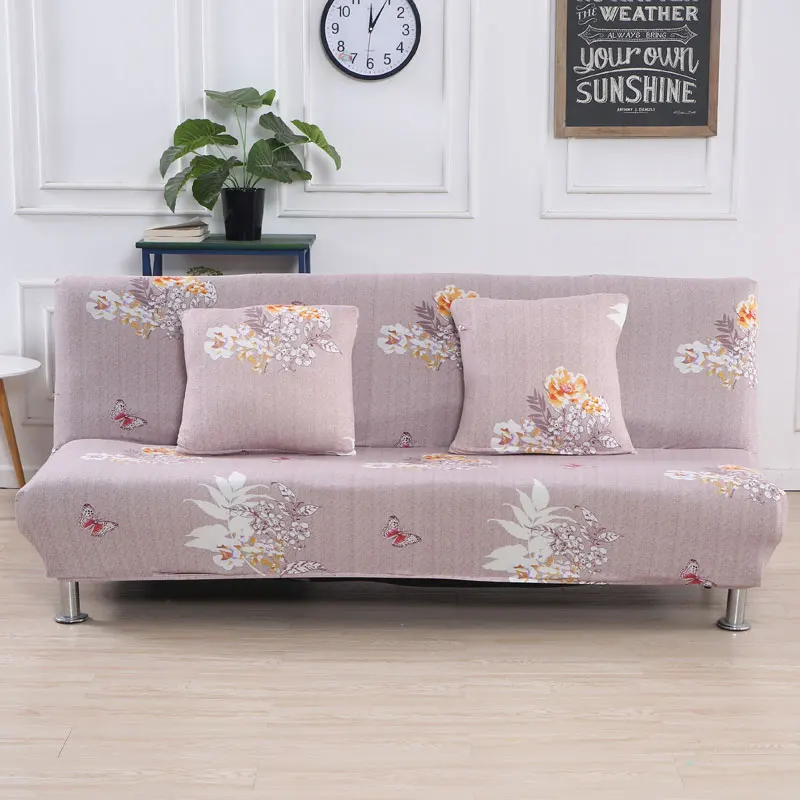 

Floral Print Stretch Sofa Bed Cover Without Armrest Slipcovers All-inclusive Big Elastic Couch Towel for Living Room Modern