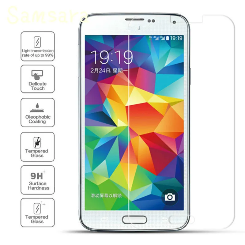 С уровнем твердости 9H 2.5D защитное закаленное стекло на экран для Samsung S3 S4 S5 S6 S7