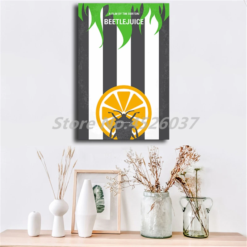 Настенные плакаты Beetlejuice минималистский художественный Рисунок на холсте в HD