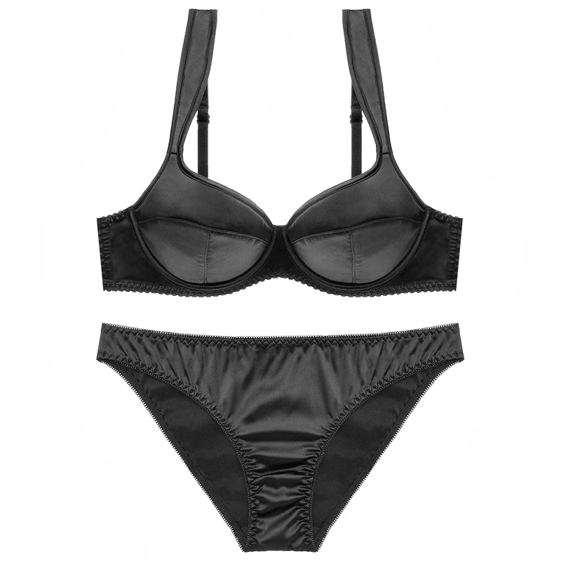 Женский атласный комплект с бюстгальтером пуш ап и трусиками|satin bra|satin bra setbra panty set