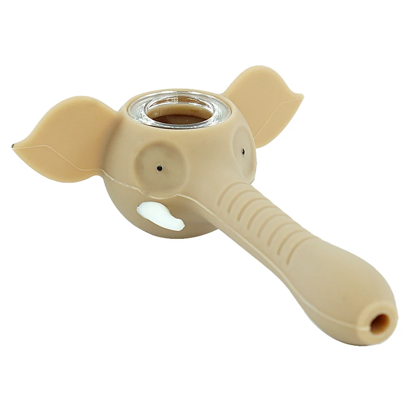 1 шт в форме слона узор силикона курительные трубки силиконовые и Стекло трубы