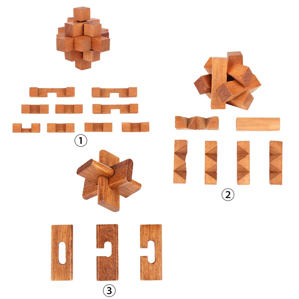 6 шт./компл. детские развивающие Обучающие деревянные игрушки 3D IQ brainteaser взрослые