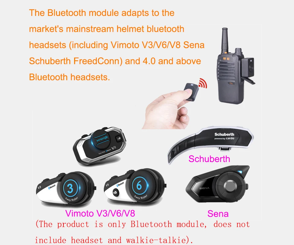 Рация Hands-free Bluetooth адаптер K/M интерфейс Bluetooth модуль для Vimoto V3/V6/V8 Sena Schuberth FreedConn