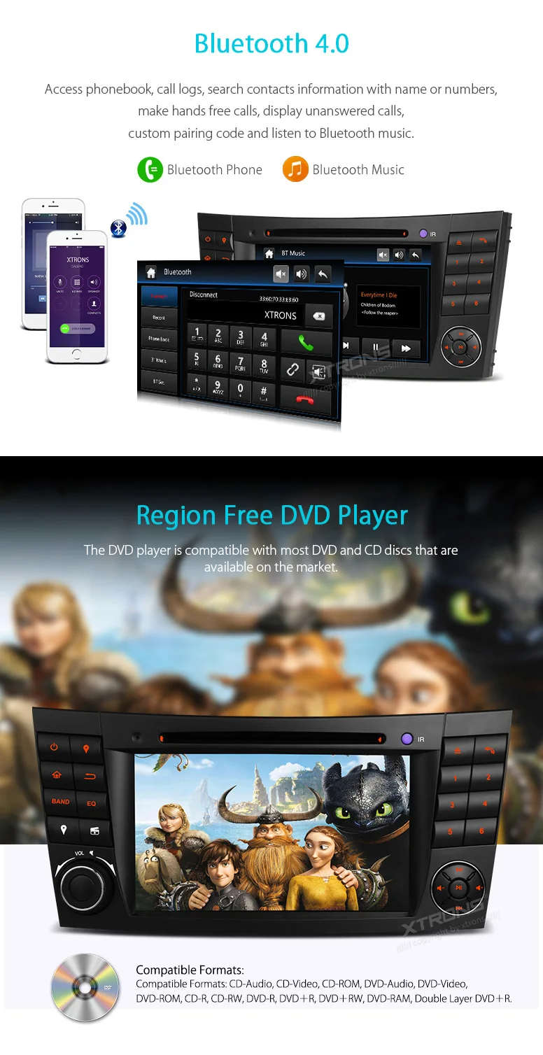 XTRONS ", ВЫСОКАЯ ЧЁТКОСТЬ, DAB+ Canbus gps автомобильный dvd плеер с навигацией плеер радио для Mercedes Benz e-класс W211 E200 E220 E240 E270 E280 2002-2008
