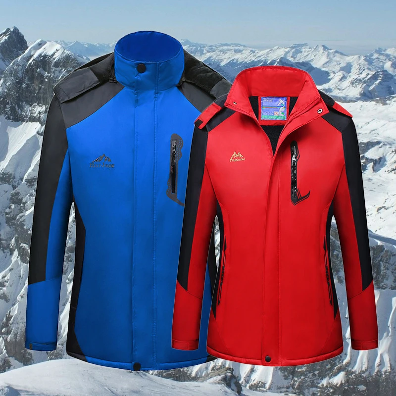 Hiking Down Jacket Couple Wear Snow Men Women Ski Suit Skiing Snowboard Costume Hooded Outdoor Climbing Cycling Fishing Jackets | Спорт и