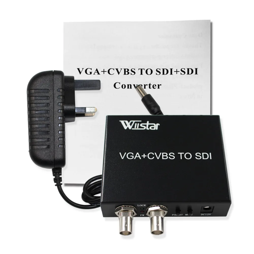 

Wiistar VGA CVBS to SDI Converter Adapter Support SD/HD-SDI/3G-SDI vga/av to sdi Free Shipping