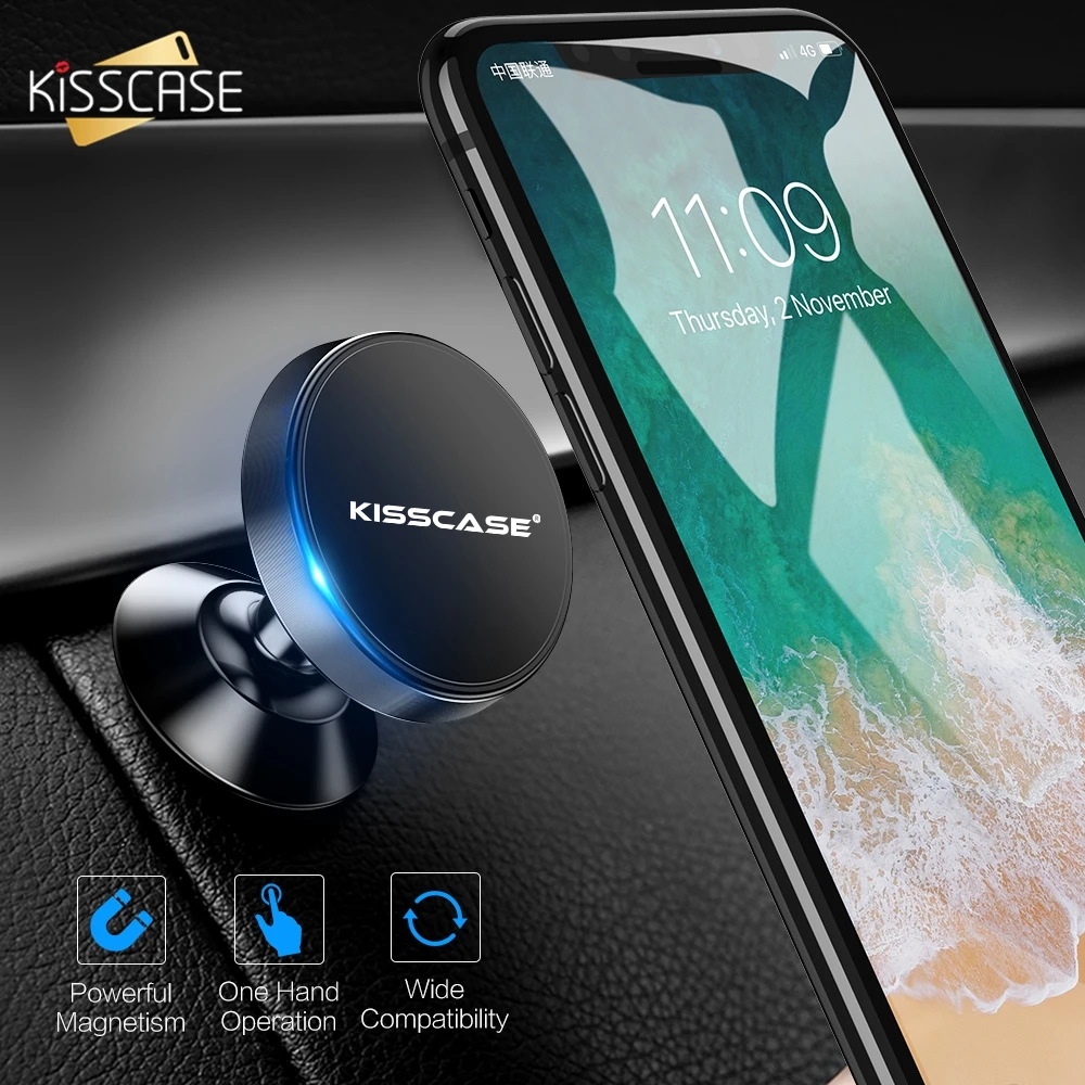 Универсальный магнитный автомобильный держатель KISSCASE для iPhone X с поддержкой voiture
