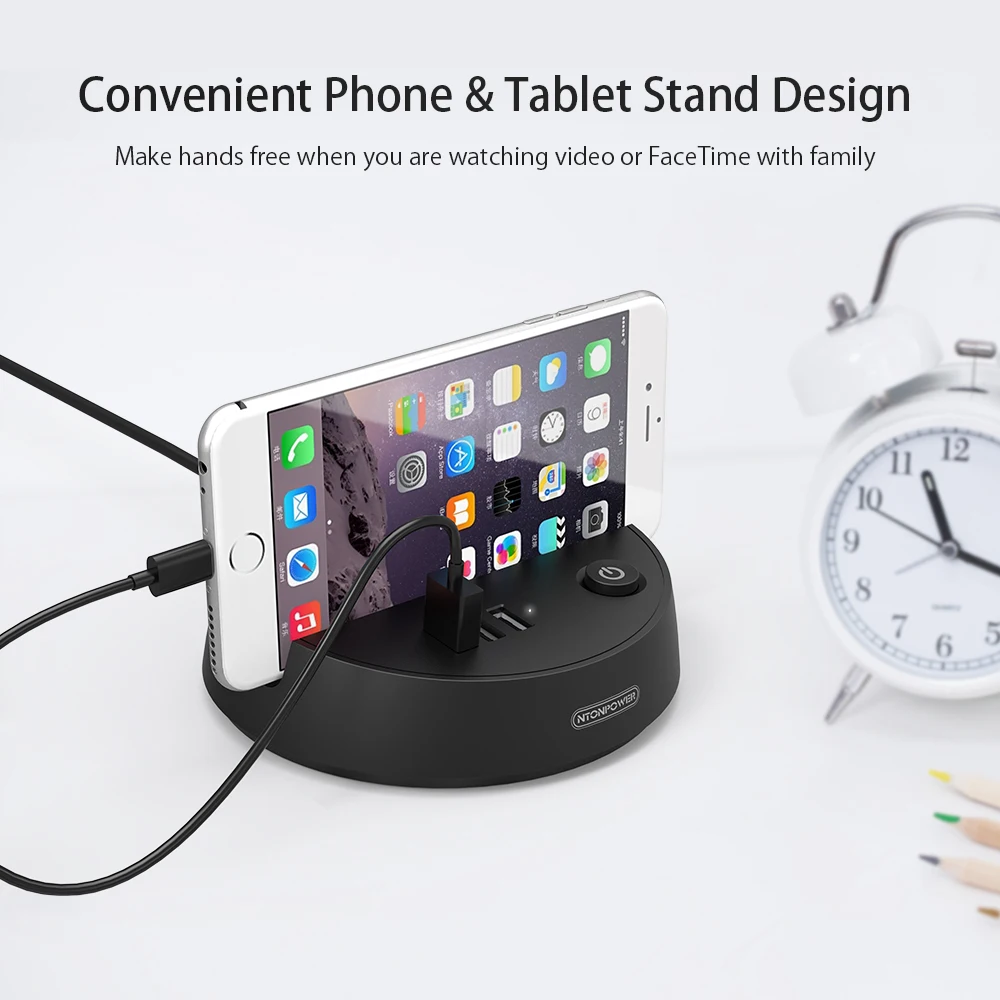 NTONPOWER ODY Портативный USB дорожный удлинитель US электрическая розетка 3 розетки переменного тока 3 порта usb для зарядки с держателем для телефона