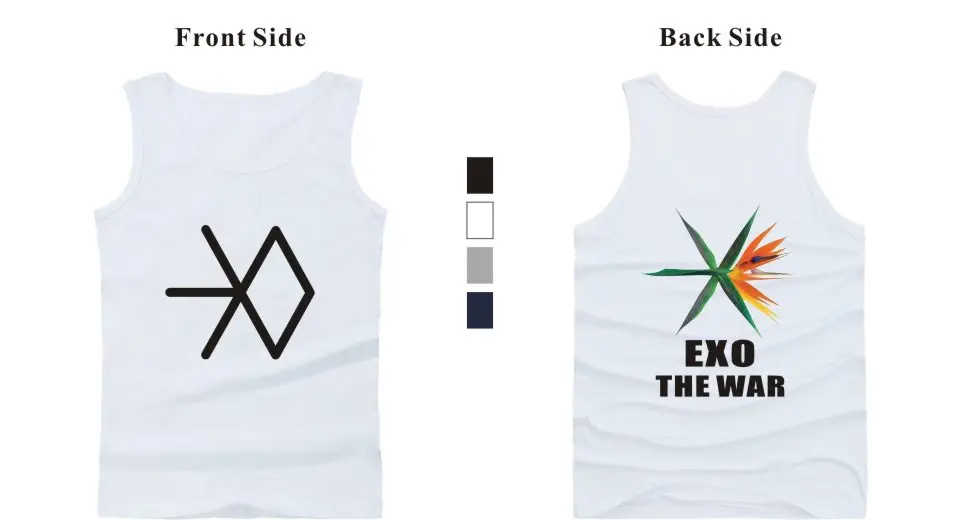 2019 K-POP EXO новый альбом THE WAR Печатный топ Корейская популярная майка Idol Топ мужская