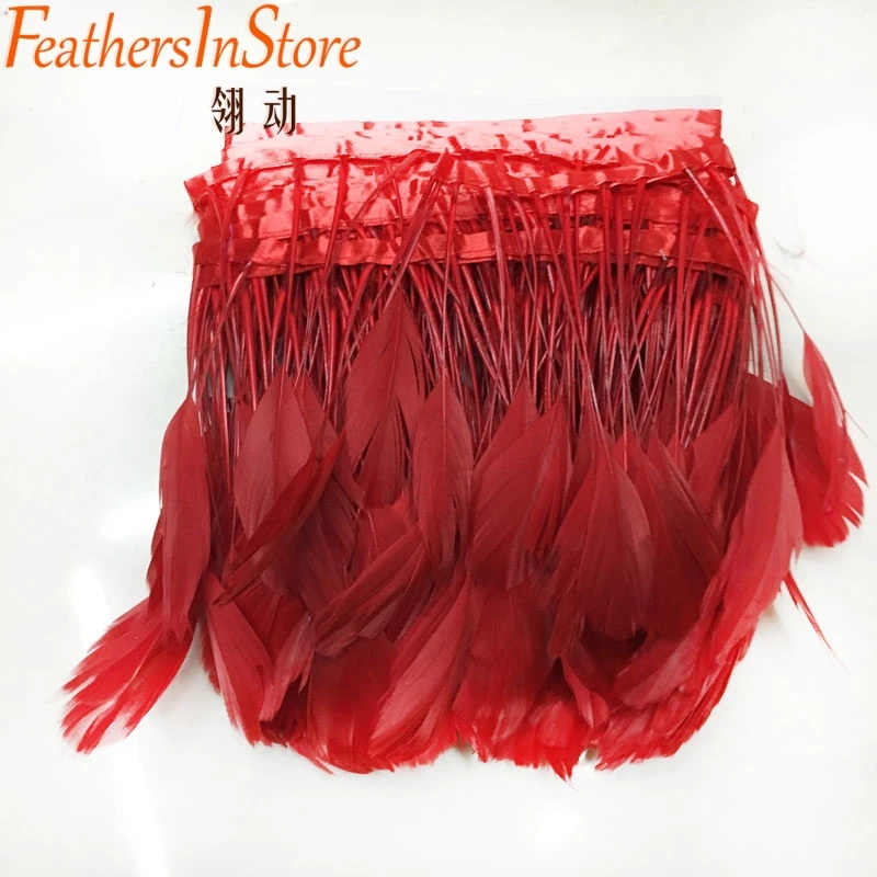 Лента из гусиных петушиных перьев шириной 15 18 см 10 метров|feather fringe|feather ribbonrooster