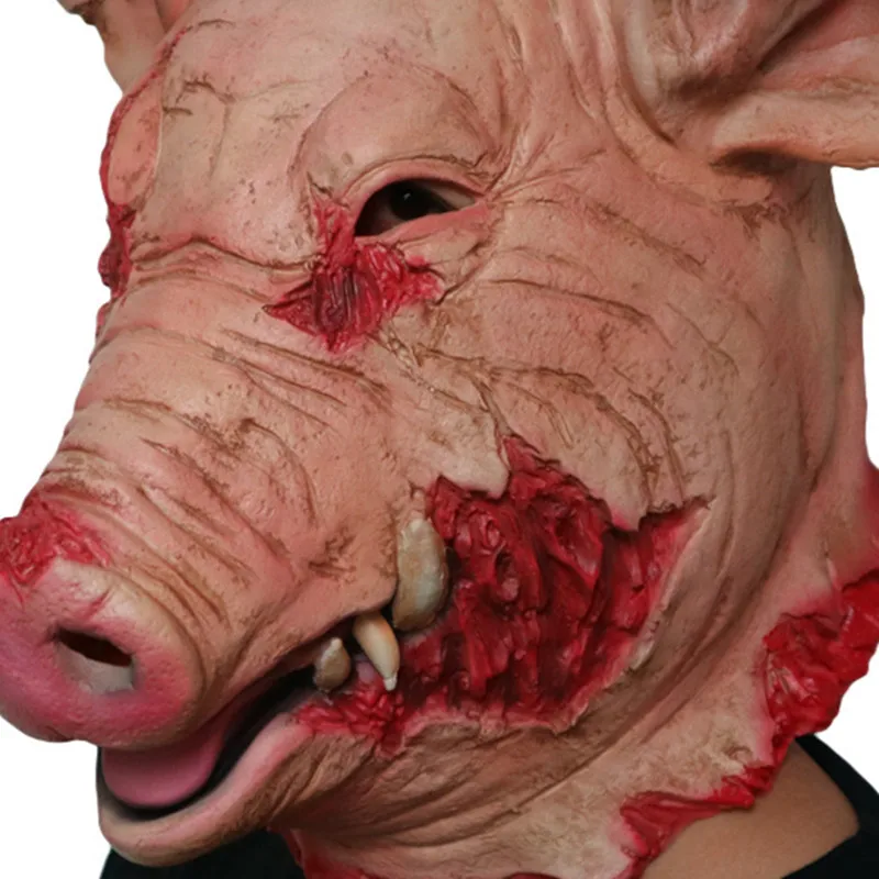 Страшная свинья из пилы страшный полная голова ужас зло животное реквизит|Маски