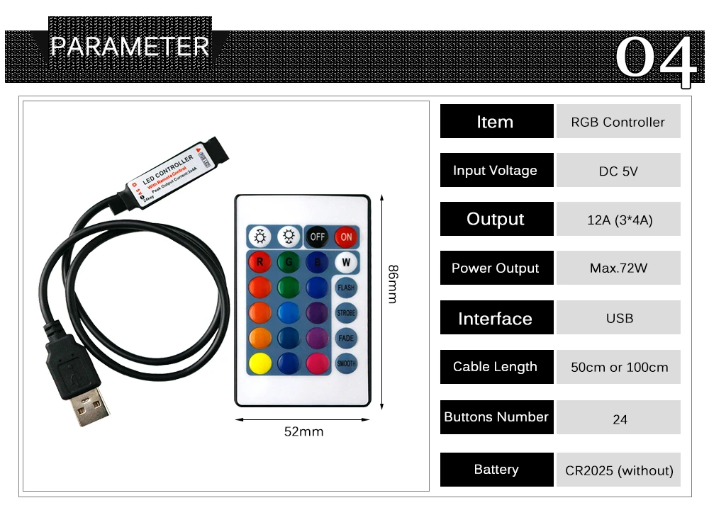 USB RGB светодиодный Управление; 5V светодиодный полосы светильник дистанционного Управление 4pin гнездовой разъем для светодиодный полосы RGB диммер постоянного тока, характеристики 5В JQ