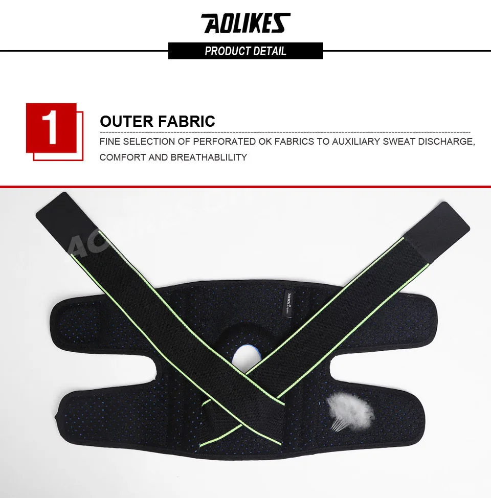 AOLIKES 1 пара поддержка колена Coolfit Быстросохнущий силикагель 4 пружины стабилизатор спортивные наколенники Baketball Футбол Колено Протектор