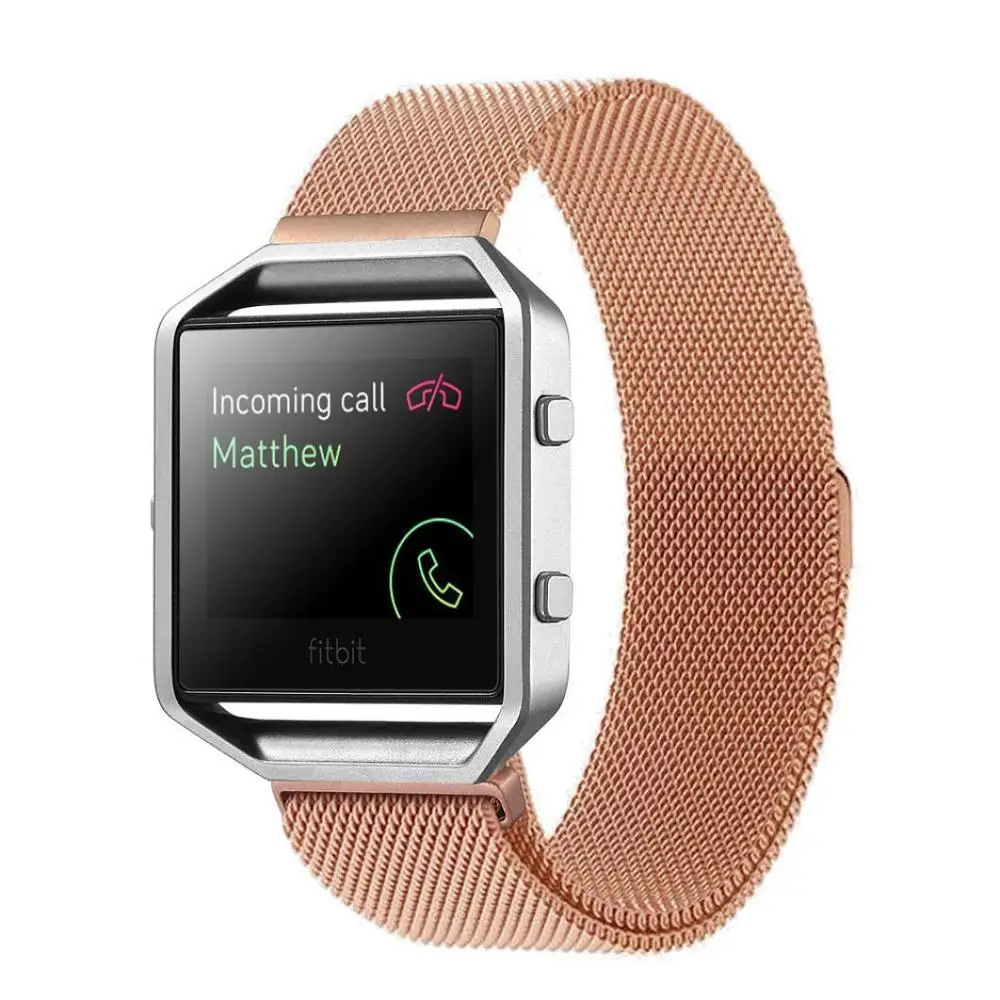 rose Gold Ремешки для наручных часов 23 мм сменный Браслет из нержавеющей стали Миланская петля Магнитная застежка для Fitbit Blaze Смарт фитнес-часы ремешок - Цвет ремешка: rose Gold