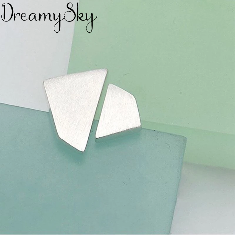Женские серьги пазлы DreamySky милые геометрические из серебра 100% пробы эффектные