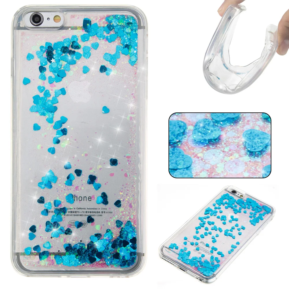 Himtop крышка для iPhone 6s 7 8 X Силиконовый чехол мягкий 6 плюс жидкость песок Телефон