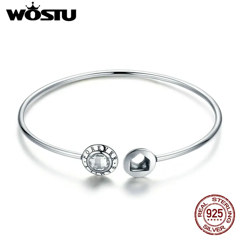 WOSTU хит продаж настоящее 925 пробы серебряный семья навсегда браслет для женщин