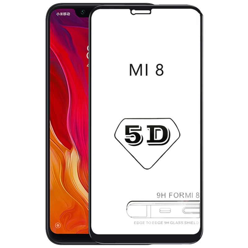 5D изогнутые полное покрытие Стекло на для сяоми ми 8 стекло на для ксиоми ми а2 5d Экран протектор 9H защитное стекло на для ксиаоми редми ноут 5 про 32/64 гб Версия стекло for Xiaomi Mi 8 Mi8 A2 Redmi Note 5 Pro 5d